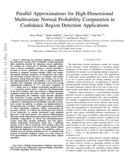 Parallel Approximations for High-Dimensional Multivariate Normal
  Probability Computation in Confidence Region Detection Applications