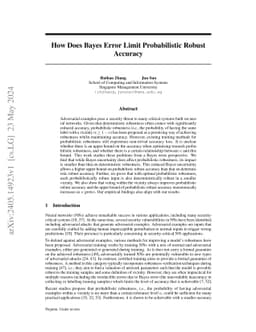 How Does Bayes Error Limit Probabilistic Robust Accuracy