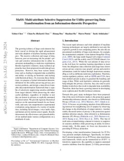 MaSS: Multi-attribute Selective Suppression for Utility-preserving Data
  Transformation from an Information-theoretic Perspective