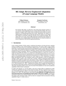 RE-Adapt: Reverse Engineered Adaptation of Large Language Models