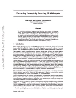 Extracting Prompts by Inverting LLM Outputs