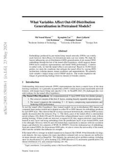 What Variables Affect Out-Of-Distribution Generalization in Pretrained
  Models?