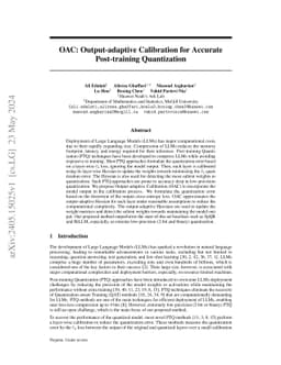 OAC: Output-adaptive Calibration for Accurate Post-training Quantization