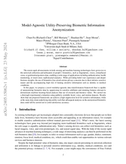 Model-Agnostic Utility-Preserving Biometric Information Anonymization