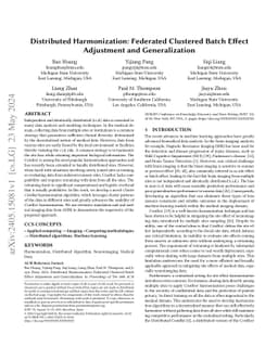 Distributed Harmonization: Federated Clustered Batch Effect Adjustment
  and Generalization