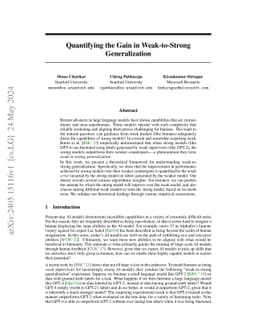 Quantifying the Gain in Weak-to-Strong Generalization