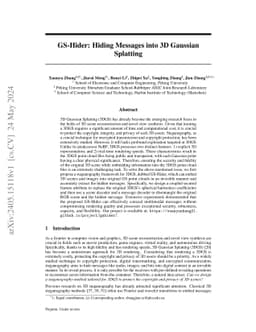 GS-Hider: Hiding Messages into 3D Gaussian Splatting