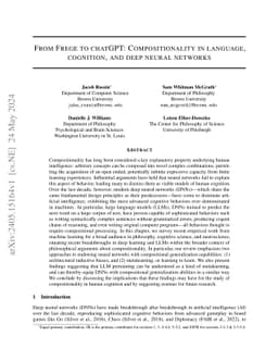 From Frege to chatGPT: Compositionality in language, cognition, and deep
  neural networks