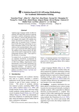 A Solution-based LLM API-using Methodology for Academic Information
  Seeking