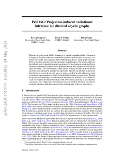 ProDAG: Projection-Induced Variational Inference for Directed Acyclic Graphs