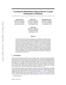Learning the Distribution Map in Reverse Causal Performative Prediction