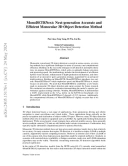 MonoDETRNext: Next-generation Accurate and Efficient Monocular 3D Object
  Detection Method