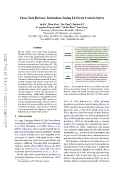 Cross-Task Defense: Instruction-Tuning LLMs for Content Safety