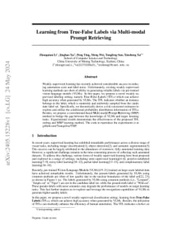 Learning from True-False Labels via Multi-modal Prompt Retrieving