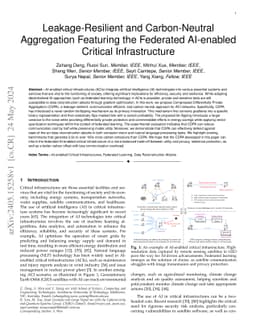 Leakage-Resilient and Carbon-Neutral Aggregation Featuring the Federated
  AI-enabled Critical Infrastructure