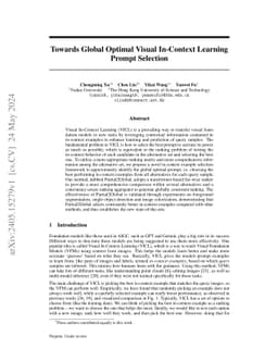 Towards Global Optimal Visual In-Context Learning Prompt Selection