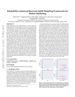 Rankability-enhanced Revenue Uplift Modeling Framework for Online
  Marketing