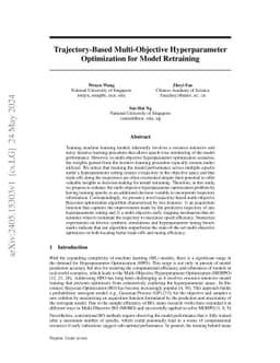 Trajectory-Based Multi-Objective Hyperparameter Optimization for Model
  Retraining