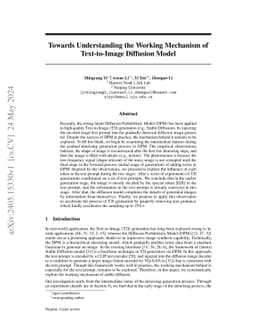 Towards Understanding the Working Mechanism of Text-to-Image Diffusion
  Model