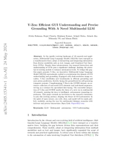 V-Zen: Efficient GUI Understanding and Precise Grounding With A Novel
  Multimodal LLM
