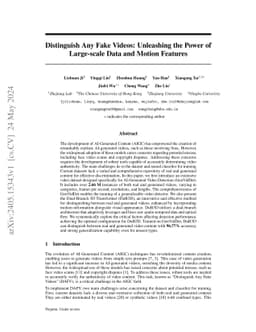 Distinguish Any Fake Videos: Unleashing the Power of Large-scale Data
  and Motion Features