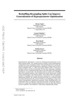 Reshuffling Resampling Splits Can Improve Generalization of
  Hyperparameter Optimization