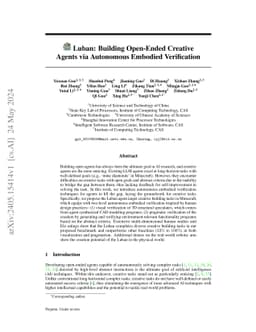 Luban: Building Open-Ended Creative Agents via Autonomous Embodied
  Verification