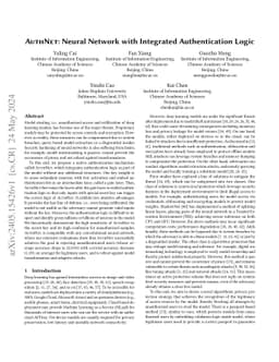 AuthNet: Neural Network with Integrated Authentication Logic