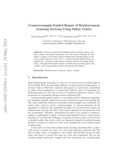 Counterexample-Guided Repair of Reinforcement Learning Systems Using
  Safety Critics