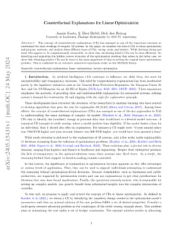 Counterfactual Explanations for Linear Optimization