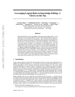Leveraging Logical Rules in Knowledge Editing: A Cherry on the Top