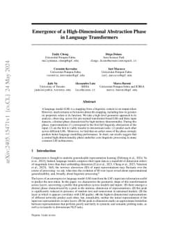 Emergence of a High-Dimensional Abstraction Phase in Language Transformers
