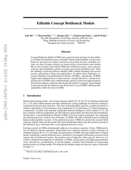 Editable Concept Bottleneck Models