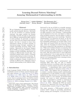 Learning Beyond Pattern Matching? Assaying Mathematical Understanding in
  LLMs