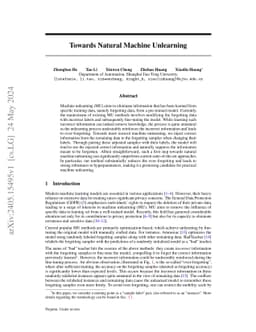 Towards Natural Machine Unlearning