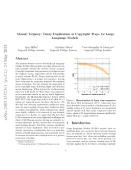 Mosaic Memory: Fuzzy Duplication in Copyright Traps for Large Language
  Models