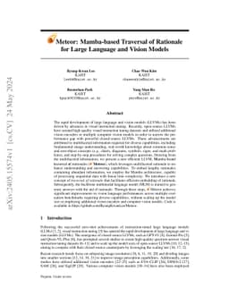 Meteor: Mamba-based Traversal of Rationale for Large Language and Vision
  Models