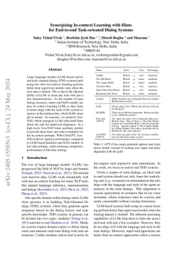 Synergizing In-context Learning with Hints for End-to-end Task-oriented
  Dialog Systems