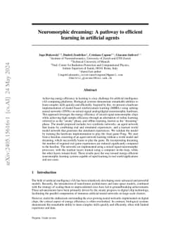 Neuromorphic dreaming: A pathway to efficient learning in artificial
  agents