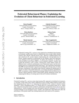 Federated Behavioural Planes: Explaining the Evolution of Client
  Behaviour in Federated Learning