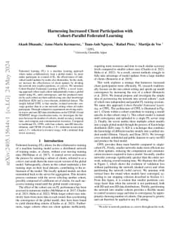 Harnessing Increased Client Participation with Cohort-Parallel Federated Learning