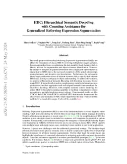 HDC: Hierarchical Semantic Decoding with Counting Assistance for
  Generalized Referring Expression Segmentation