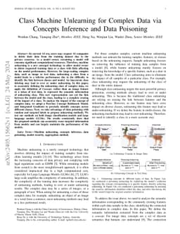 Class Machine Unlearning for Complex Data via Concepts Inference and
  Data Poisoning