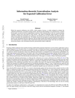 Information-theoretic Generalization Analysis for Expected Calibration
  Error