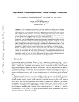 Single-Round Proofs of Quantumness from Knowledge Assumptions
