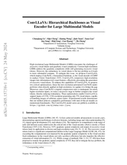 ConvLLaVA: Hierarchical Backbones as Visual Encoder for Large Multimodal
  Models