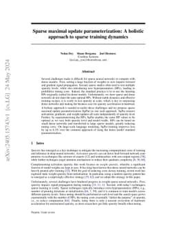Sparse maximal update parameterization: A holistic approach to sparse
  training dynamics