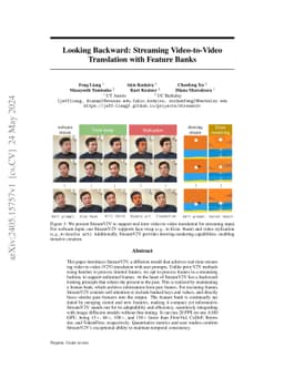 Looking Backward: Streaming Video-to-Video Translation with Feature Banks