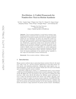 FreeMotion: A Unified Framework for Number-free Text-to-Motion Synthesis