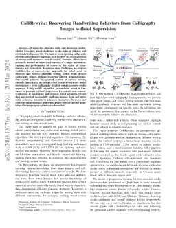 CalliRewrite: Recovering Handwriting Behaviors from Calligraphy Images
  without Supervision
